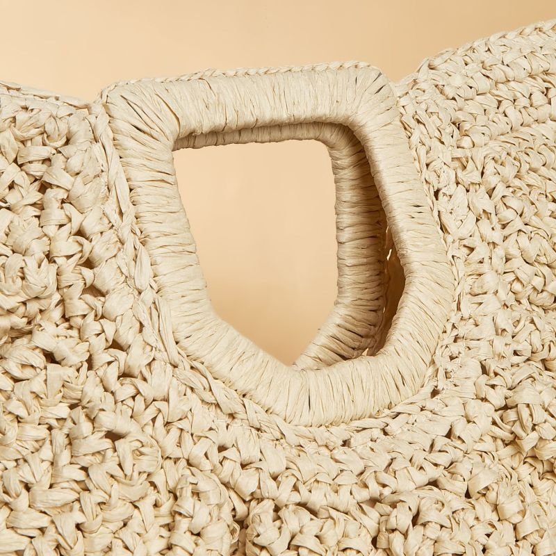Handmade Straw Wowen Beach Handbag