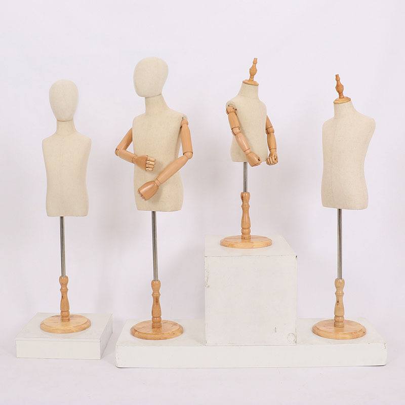 Linen Body with Wood Base Mannequins Shop Decoration