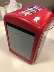 Custom Full Printing Tinplate Napkin Holder with Acrylic Menu Holder