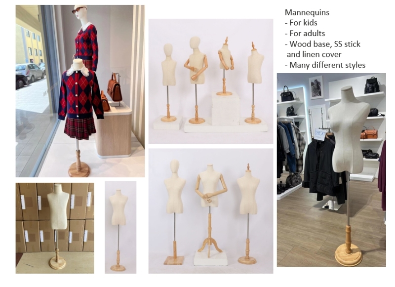 Linen Body with Wood Base Mannequins Shop Decoration