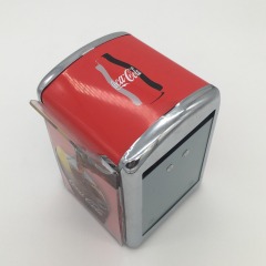Custom Full Printing Tinplate Napkin Holder with Menu Holder