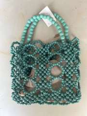 Handmade Wood Beads Bag with Inner Bag