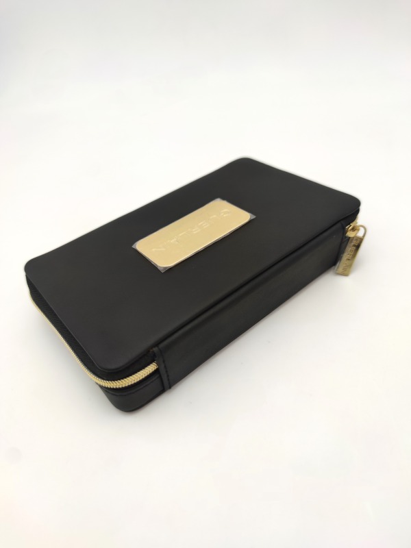 Black Foam Leather Makeup Eyeshadow Blush Lip Pallet Case