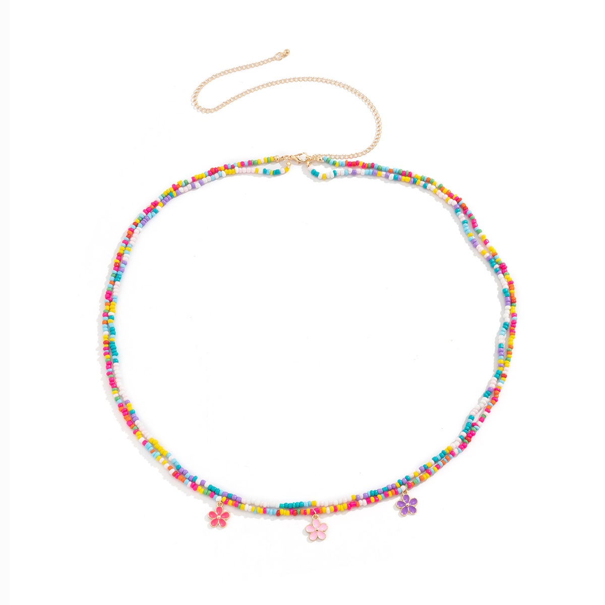 Beach Colorful Flowers Tassels Seed Beads Waist Chains Belly