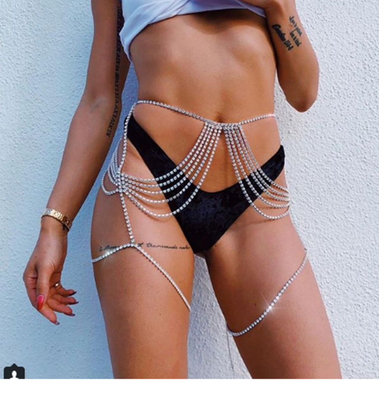 Sexy Accessories Thigh Rhinestone Body Waist Chain