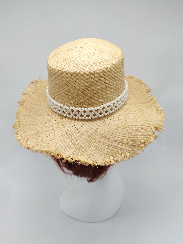 Black Ribbon Summer Hand Weaving Straw Sun Hat