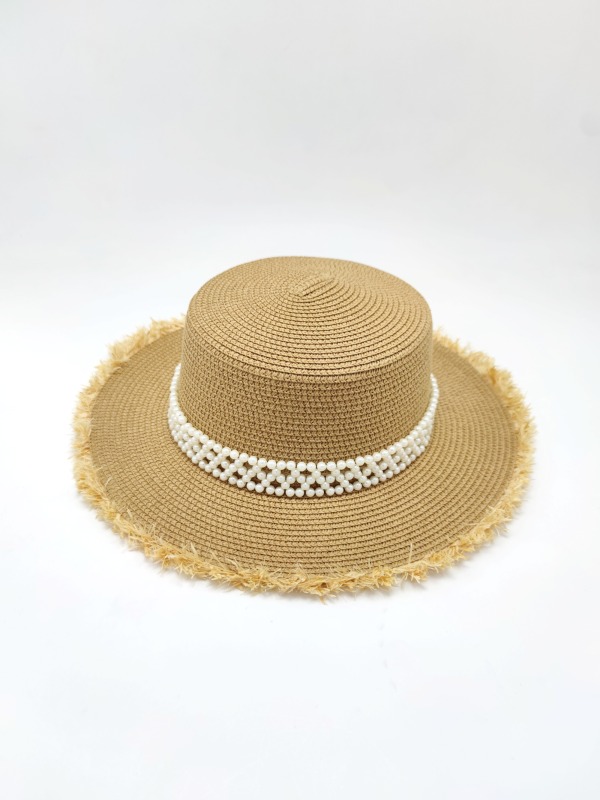 Black Ribbon Summer Hand Weaving Straw Sun Hat