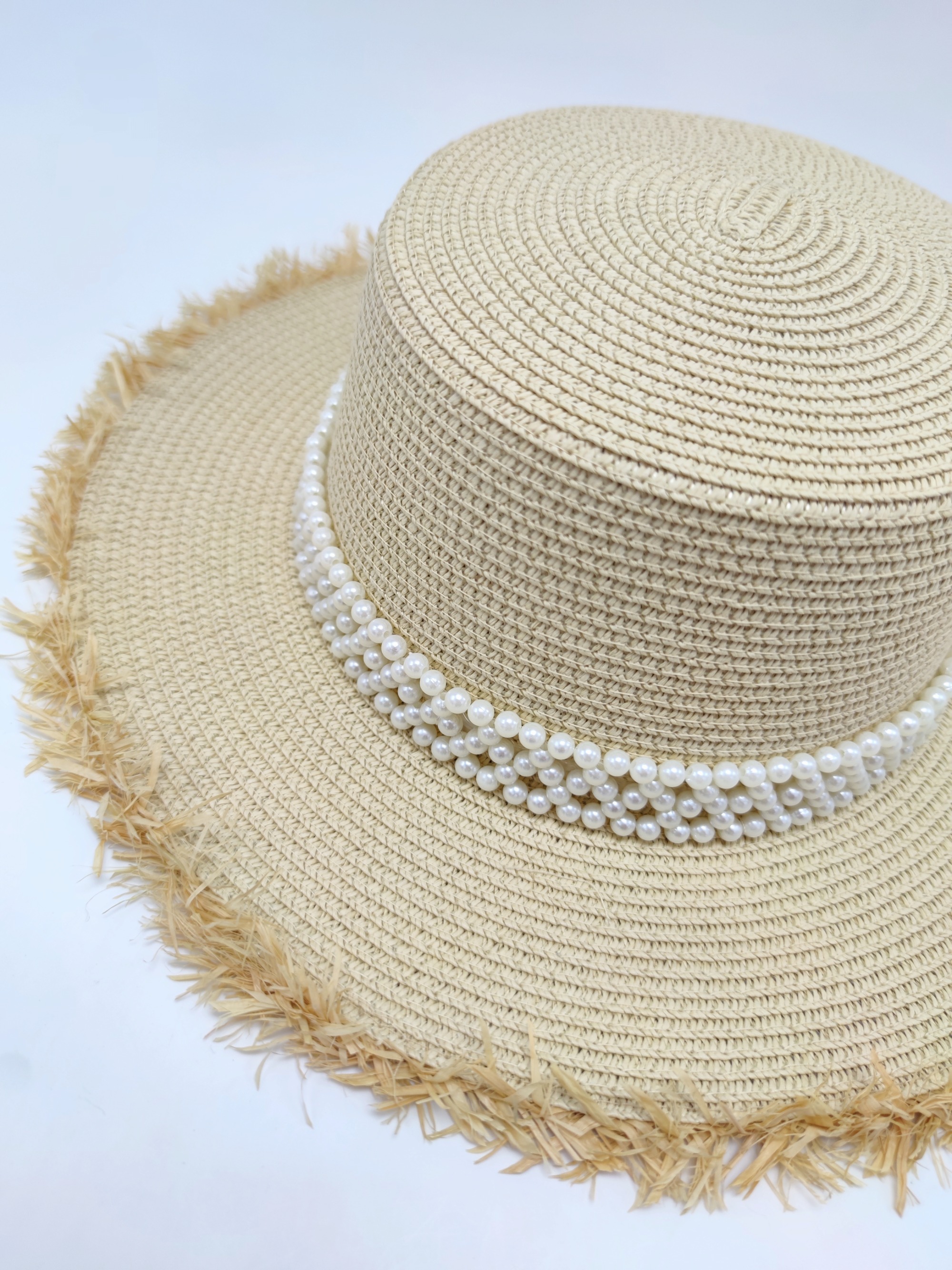 Black Ribbon Summer Hand Weaving Straw Sun Hat