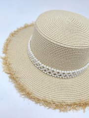 Black Ribbon Summer Hand Weaving Straw Sun Hat