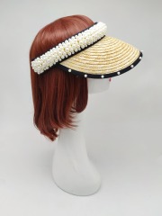 Black Ribbon Summer Hand Weaving Straw Sun Hat
