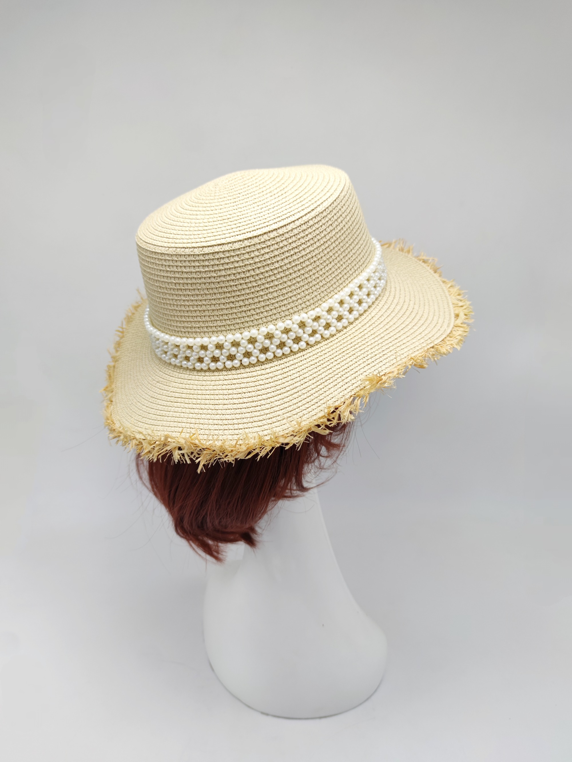 Black Ribbon Summer Hand Weaving Straw Sun Hat