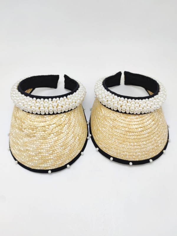 Black Ribbon Summer Hand Weaving Straw Sun Hat