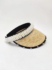 Black Ribbon Summer Hand Weaving Straw Sun Hat