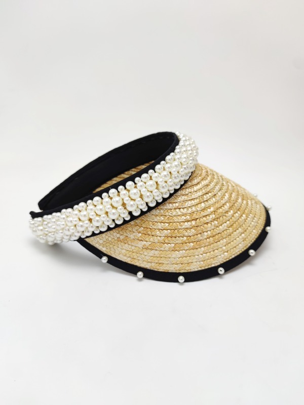 Black Ribbon Summer Hand Weaving Straw Sun Hat