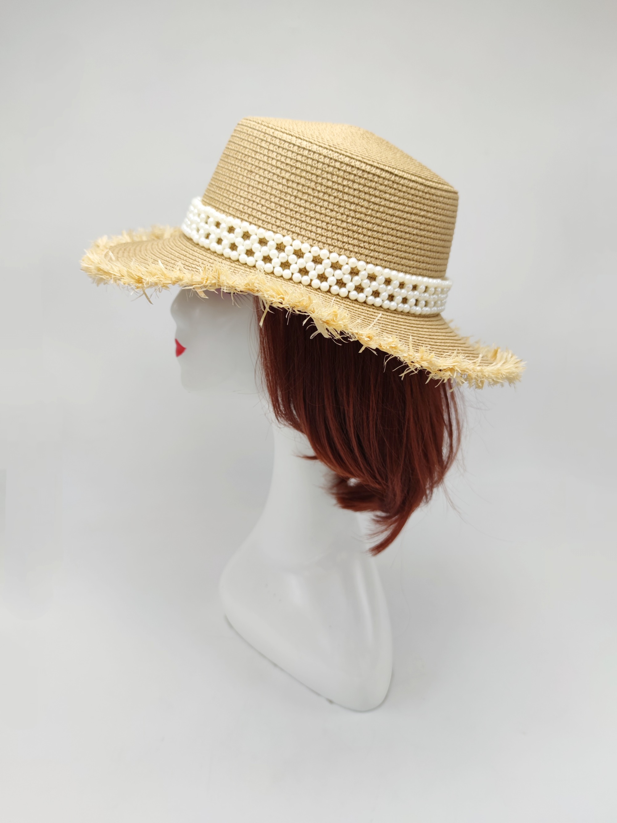 Black Ribbon Summer Hand Weaving Straw Sun Hat