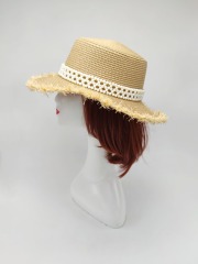 Black Ribbon Summer Hand Weaving Straw Sun Hat