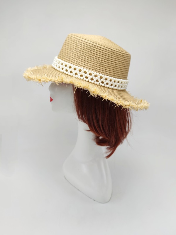 Black Ribbon Summer Hand Weaving Straw Sun Hat