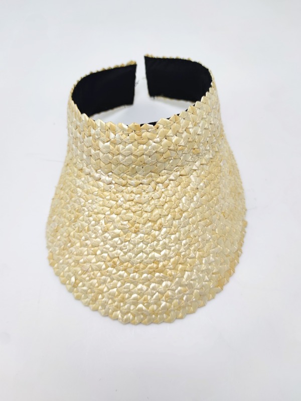 Black Ribbon Summer Hand Weaving Straw Sun Hat