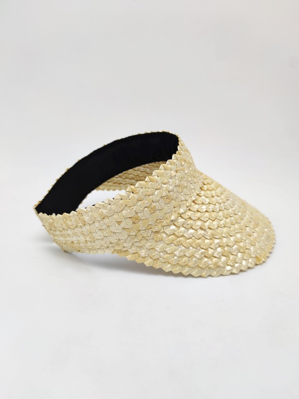 Black Ribbon Summer Hand Weaving Straw Sun Hat