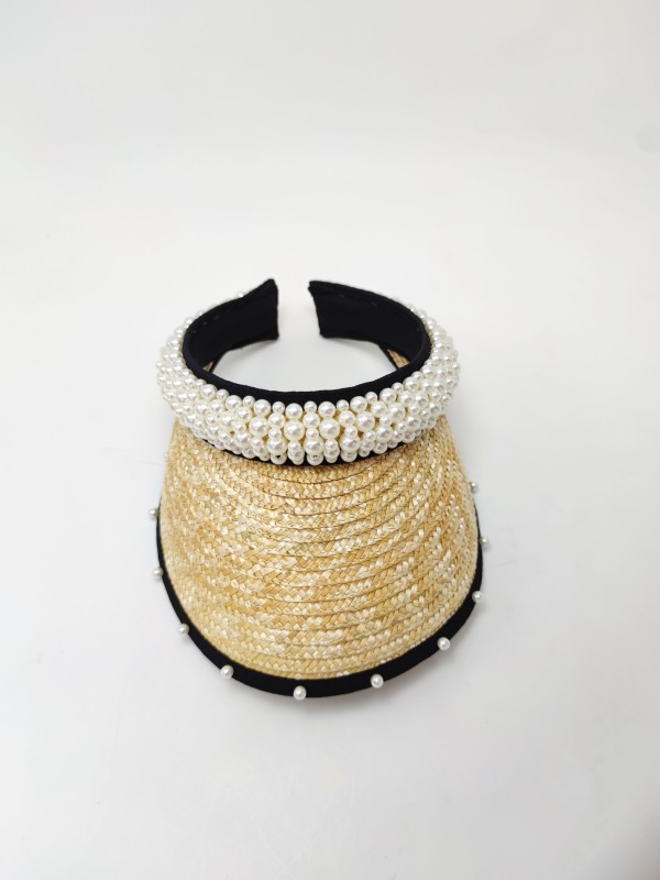 Black Ribbon Summer Hand Weaving Straw Sun Hat
