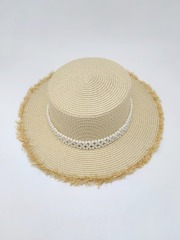 Black Ribbon Summer Hand Weaving Straw Sun Hat
