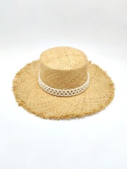 Black Ribbon Summer Hand Weaving Straw Sun Hat