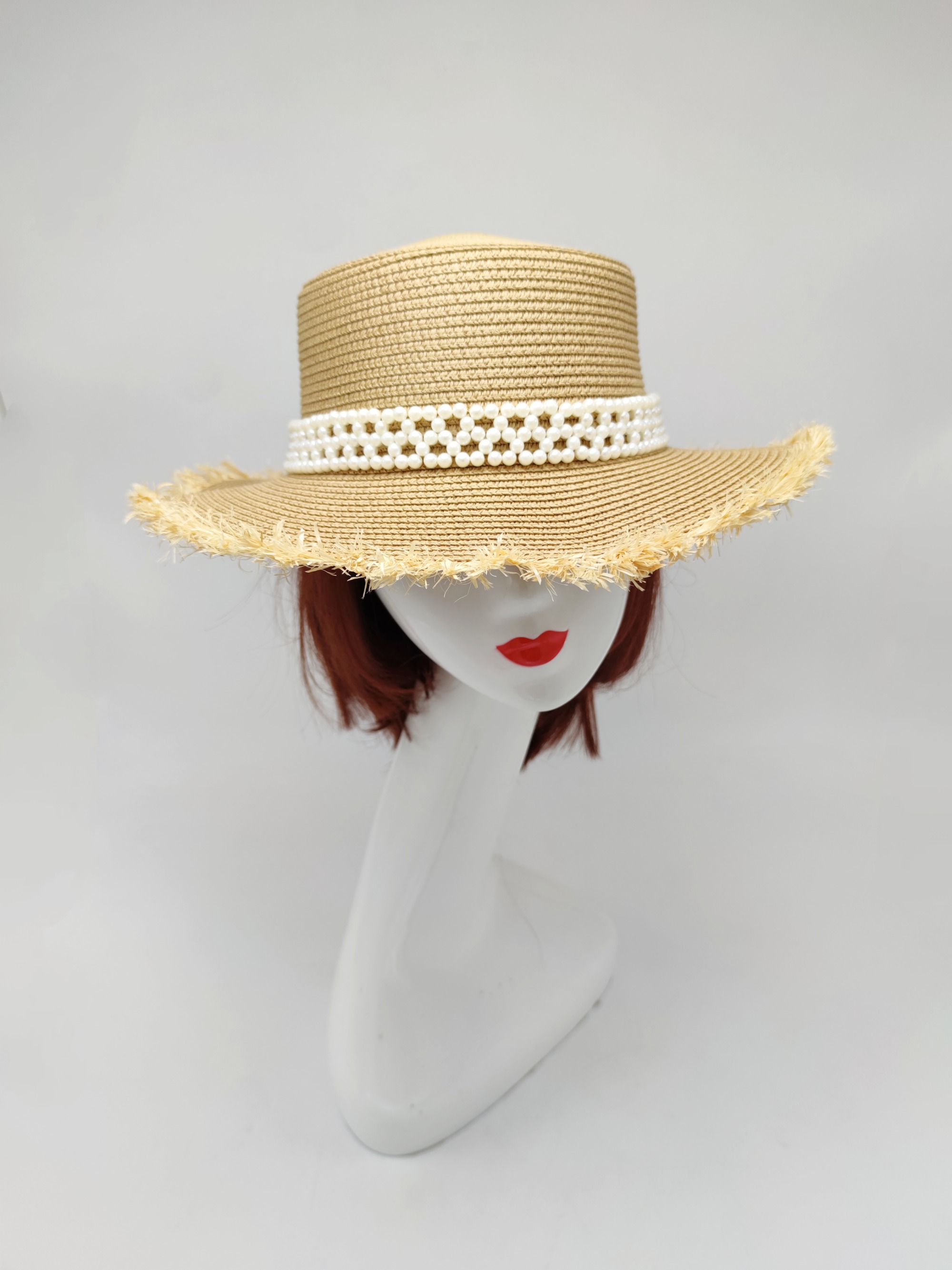 Black Ribbon Summer Hand Weaving Straw Sun Hat