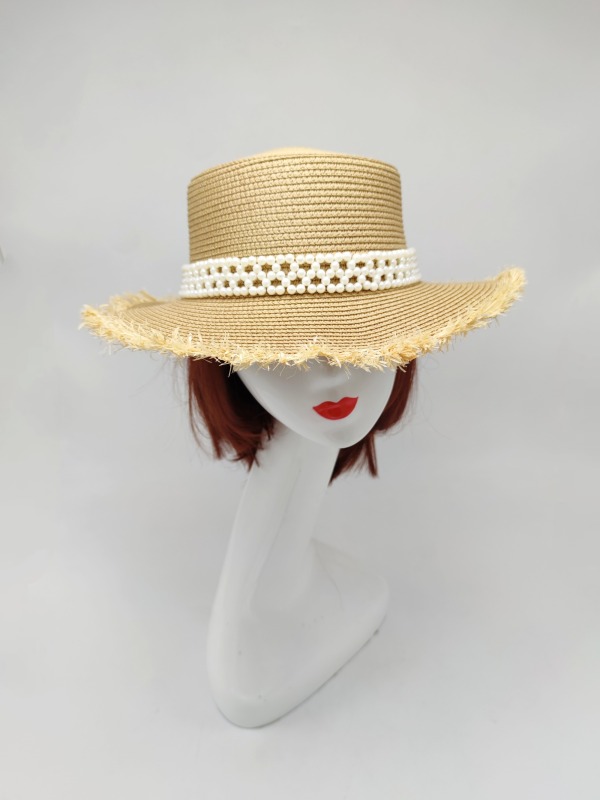 Black Ribbon Summer Hand Weaving Straw Sun Hat