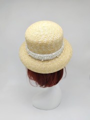 Black Ribbon Summer Hand Weaving Straw Sun Hat