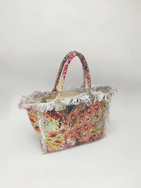 Custom Pattern Cotton Canvas Beach Handbag