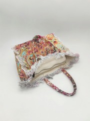 Custom Pattern Cotton Canvas Beach Handbag