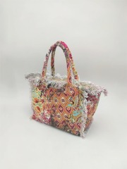 Custom Pattern Cotton Canvas Beach Handbag
