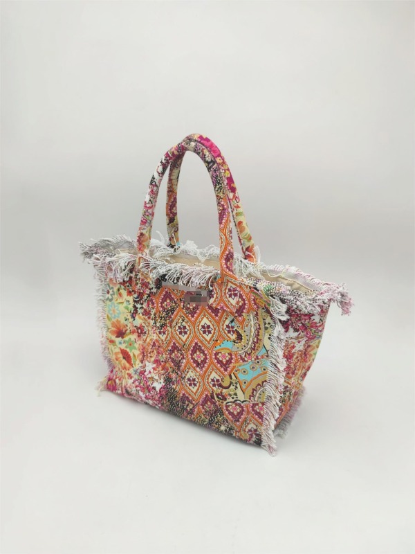 Custom Pattern Cotton Canvas Beach Handbag