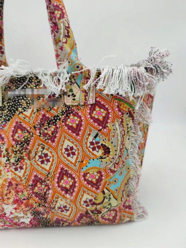 Custom Pattern Cotton Canvas Beach Handbag