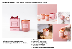 Vintage Home Fragrance Custom Pattern Embossing Glass Scented Candle
