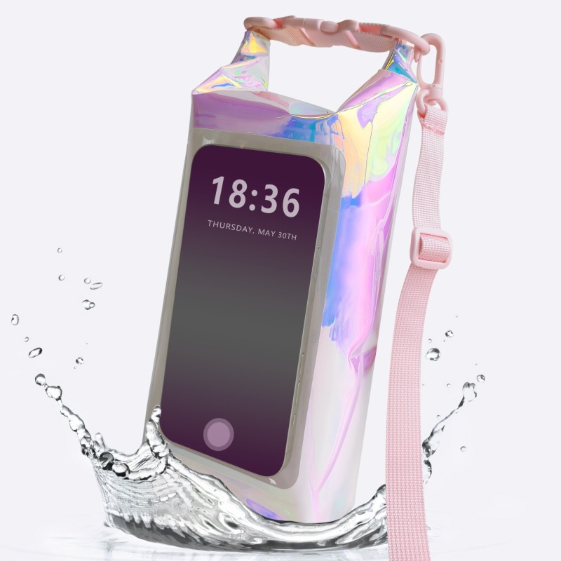 Quality TPU Colorful Iridescent Waterproof Phone Bag Shoulder Beach Window Bag