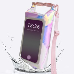 Quality TPU Colorful Iridescent Waterproof Phone Bag Shoulder Beach Window Bag