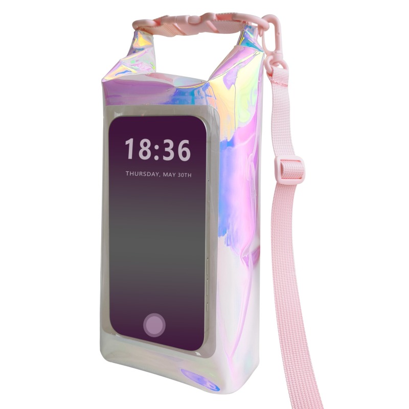 Quality TPU Colorful Iridescent Waterproof Phone Bag Shoulder Beach Window Bag