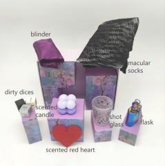 Naughty Dice Bed Game Set with Scented Candle and Shot Glass