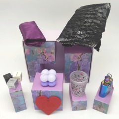 Naughty Dice Bed Game Set with Scented Candle and Shot Glass