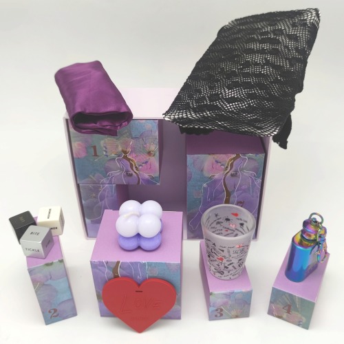 Naughty Dice Bed Game Set with Scented Candle and Shot Glass