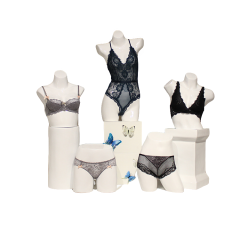 Gold White Seductive Lace Lingerie Mannequin Half Body Display Stand
