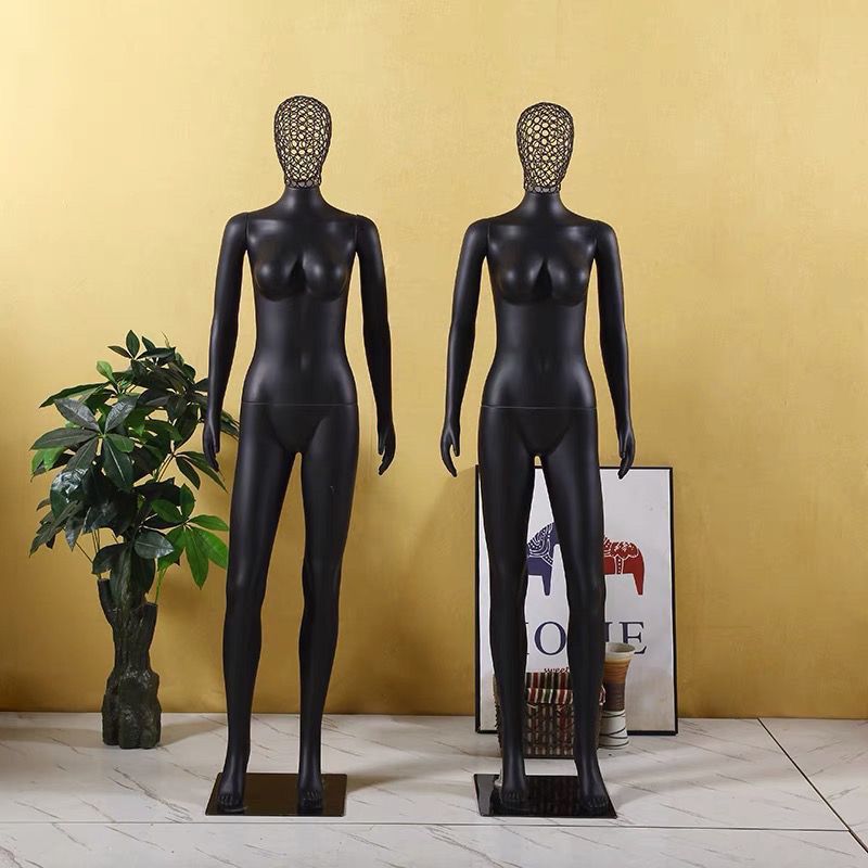 Elegant Matte Black Women Mannequin Set with Different Poses