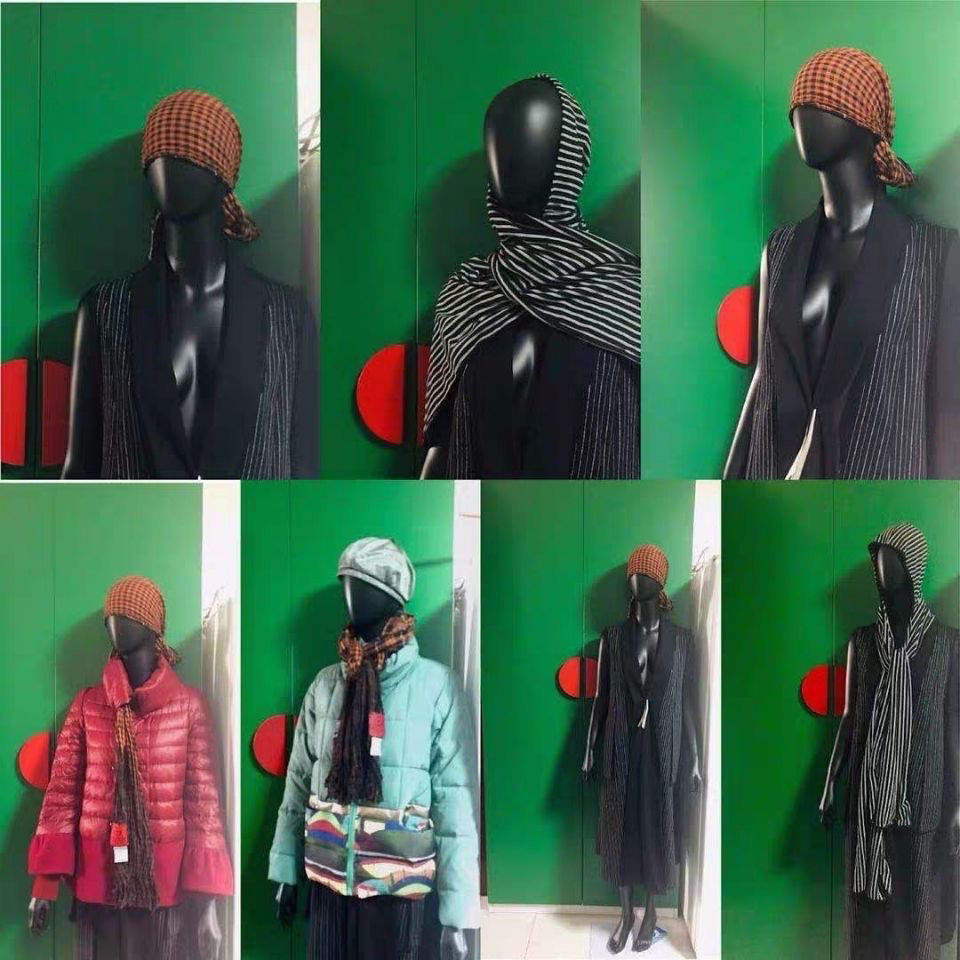 Elegant Matte Black Women Mannequin Set with Different Poses