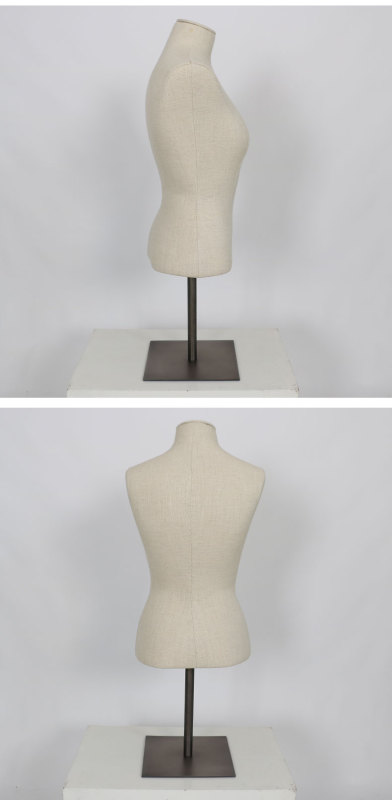 Modern Women Half Body Mannequin with Natural Linen Fabric
