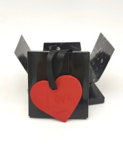 Red Rose Heart with Ribbon Hang Wardrobe Air Freshener Scented Fragrance