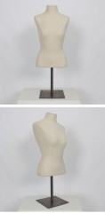 Modern Women Half Body Mannequin with Natural Linen Fabric