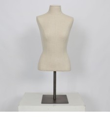 Modern Women Half Body Mannequin with Natural Linen Fabric
