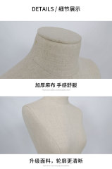 Modern Women Half Body Mannequin with Natural Linen Fabric