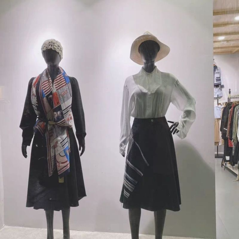 Elegant Matte Black Women Mannequin Set with Different Poses